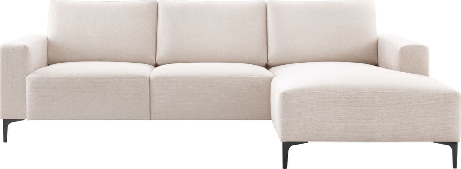 Hoekbank rechts Fabria polyetherschuim beige - Afbeelding 2