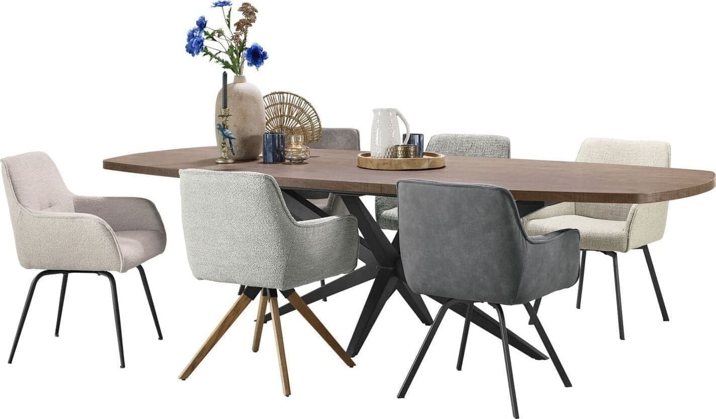 Eettafel Mascaro 180/238x102 cm Deens ovaal uitschuifbaar - Afbeelding 4