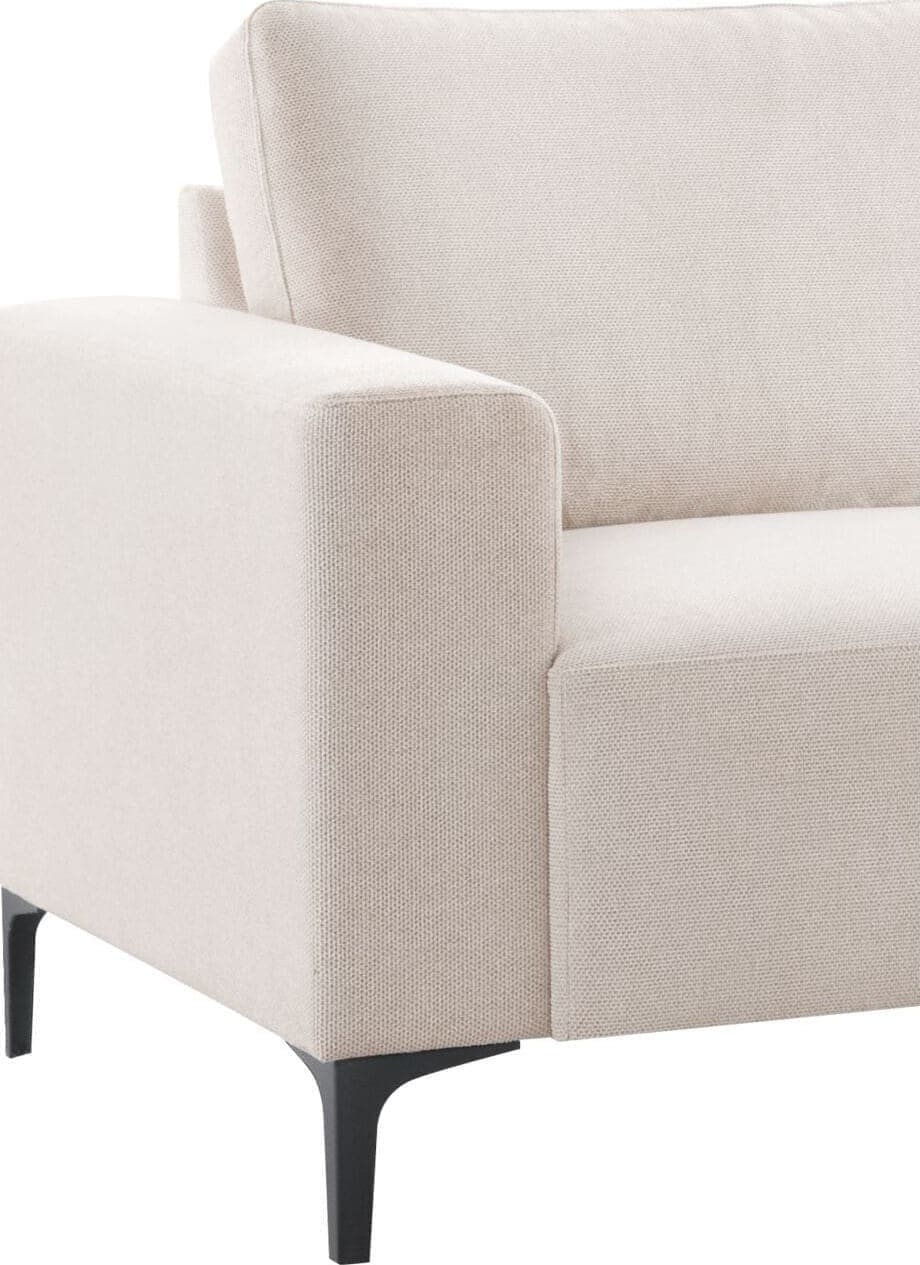 Hoekbank rechts Fabria polyetherschuim beige - Afbeelding 3