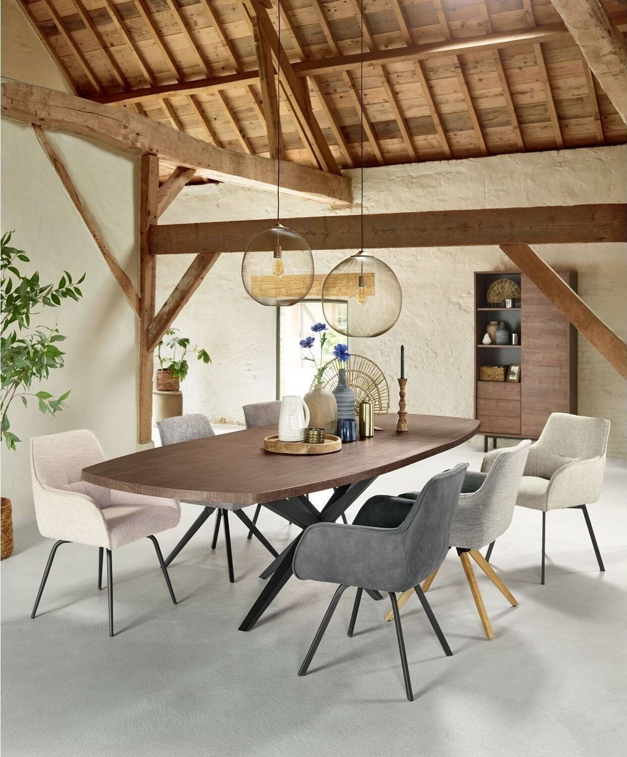 Eettafel Mascaro 180/238x102 cm Deens ovaal uitschuifbaar - Afbeelding 3