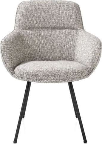 Mateo armstoel - 4-pootjes - zwart - kiezel - Afbeelding 2