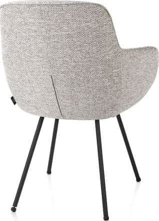 Mateo armstoel - 4-pootjes - zwart - kiezel - Afbeelding 3