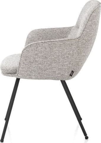Mateo armstoel - 4-pootjes - zwart - kiezel - Afbeelding 4