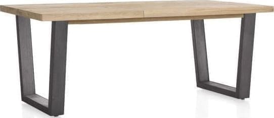 Metalox uitschuiftafel 160(+50)x100cm - bruin - Afbeelding 6