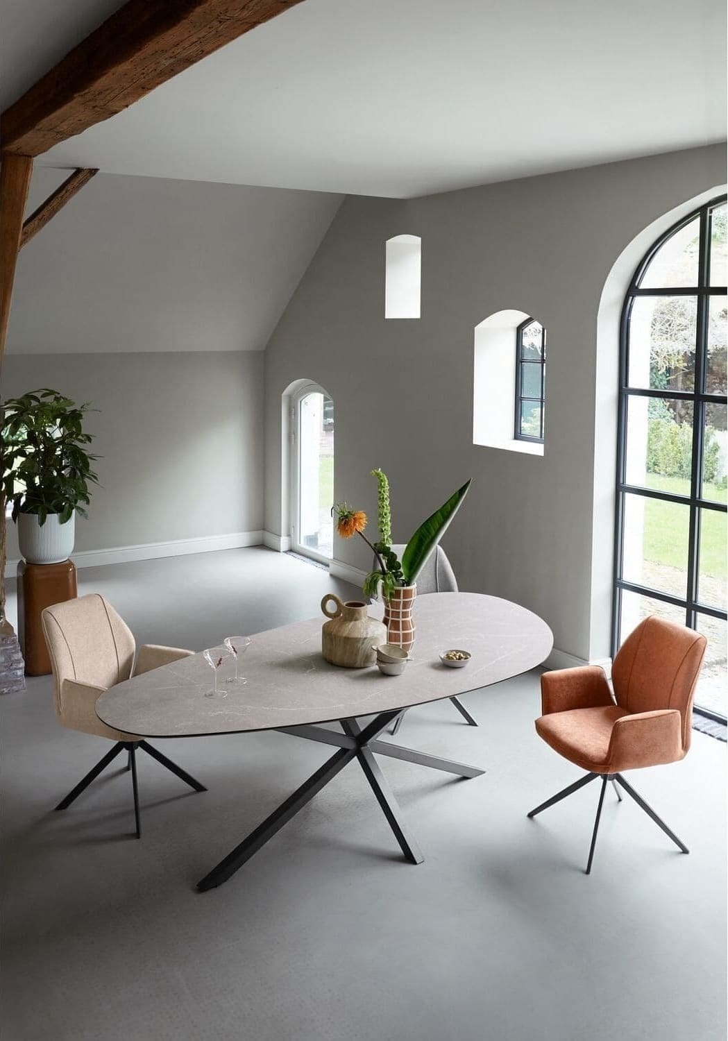 Eettafel Canarias kiezel HPL Aperol 230x110cm - Afbeelding 2