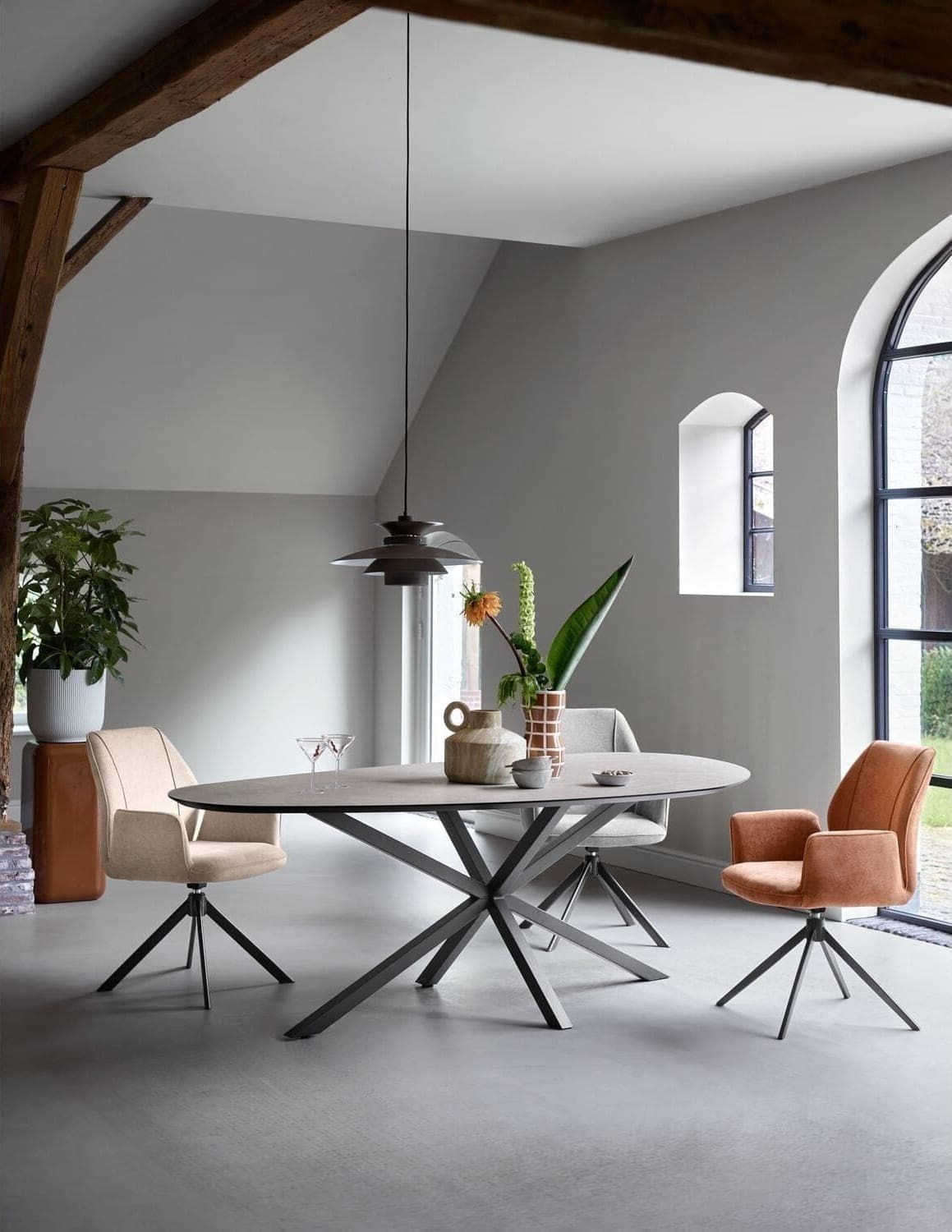 Eettafel Canarias kiezel HPL Aperol 230x110cm - Afbeelding 3
