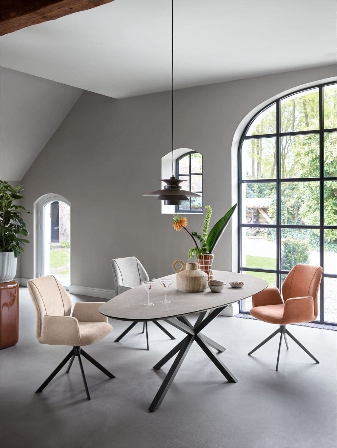 Eettafel Canarias kiezel HPL Aperol 230x110cm - Afbeelding 4