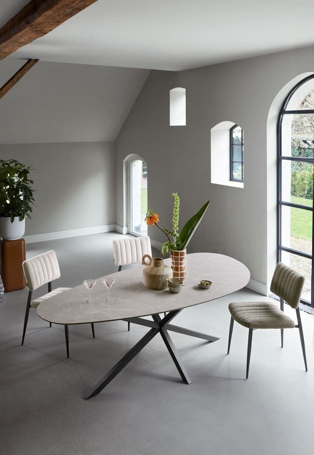 Eettafel Canarias kiezel HPL Aperol 230x110cm - Afbeelding 5