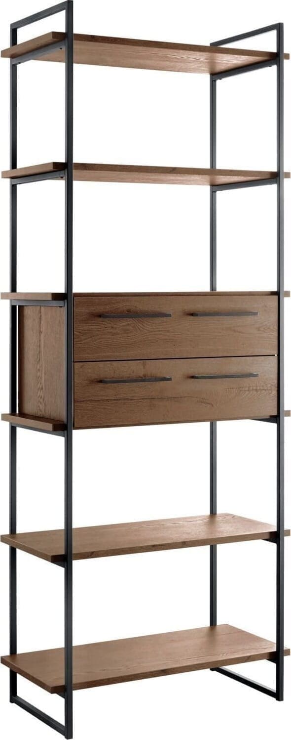 Wandkast Sistema 226x88x45 cm dark mango opstelling 4 - Afbeelding 3