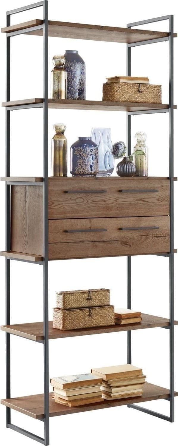 Wandkast Sistema 226x88x45 cm dark mango opstelling 4