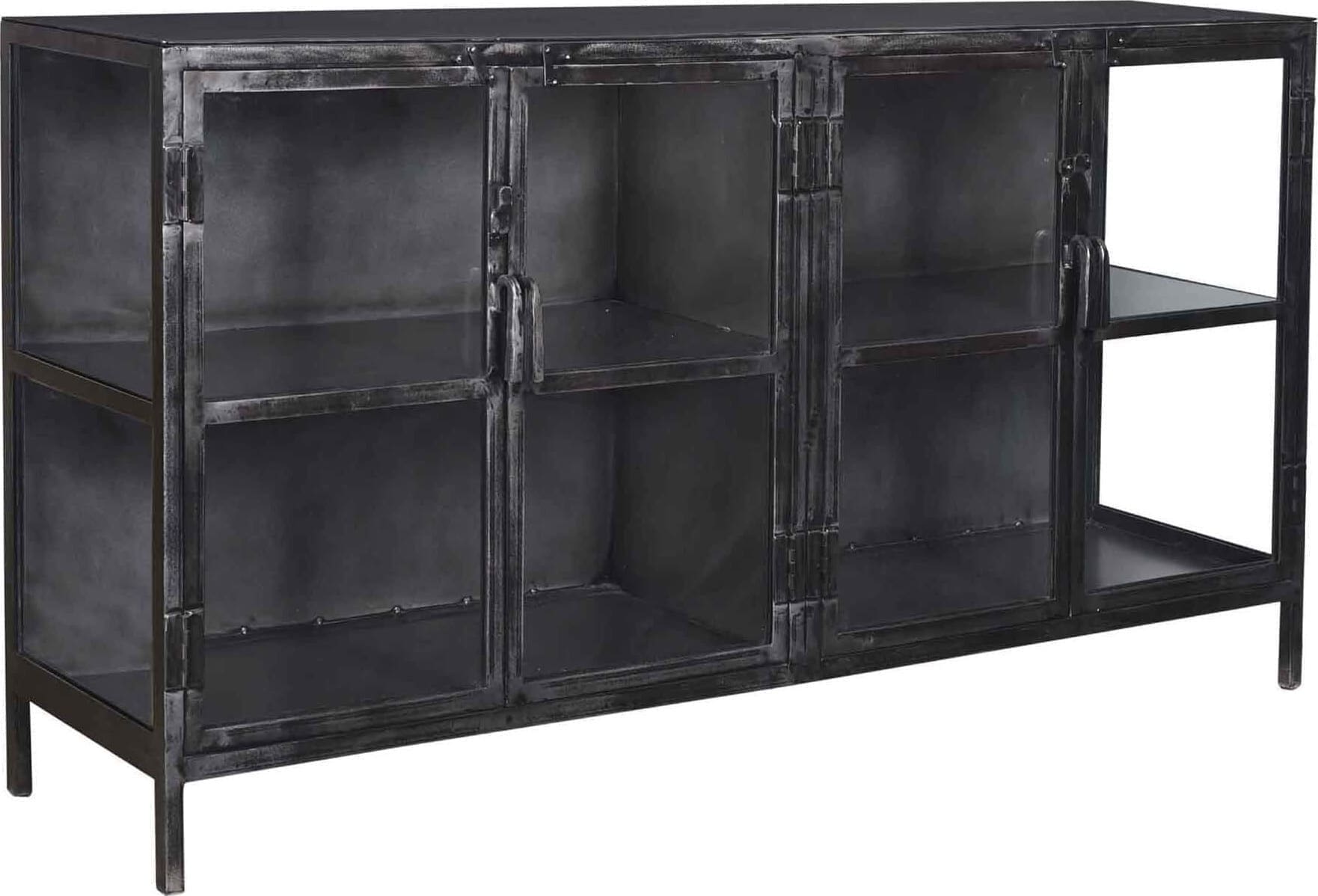 Dressoir Rift Metal 4 Deuren - Gun Metal Bullcraft Dressoir 5861/44G