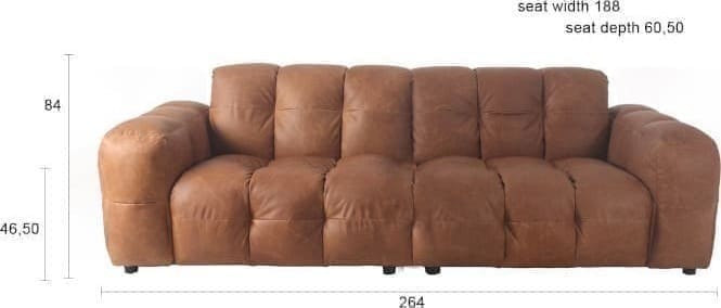 Bank Hackman 3-zitsbank Leather Cognac - Afbeelding 5