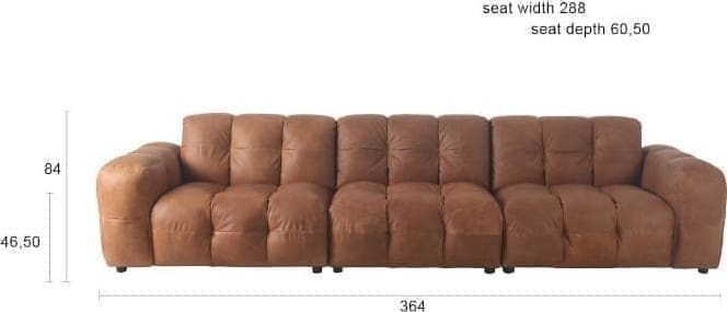 Bank Hackman 4,5-zitsbank Leather Cognac - Afbeelding 5