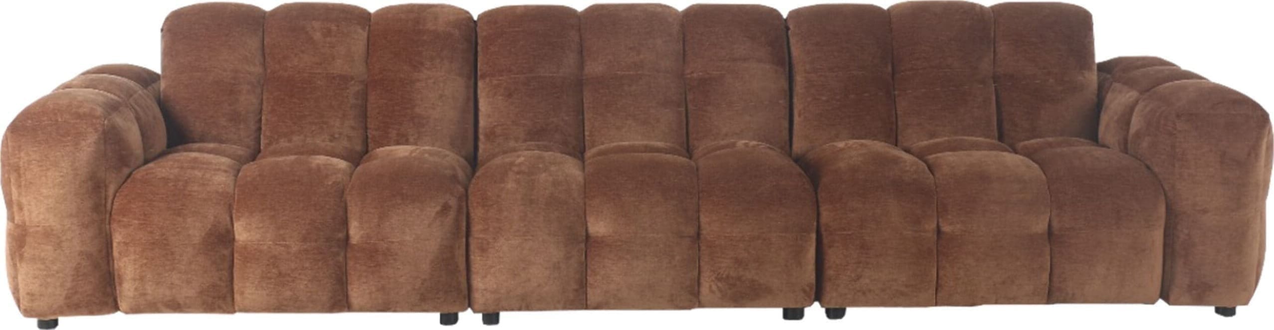 Bank Hackman 4,5-zitsbank Velours Cognac Dutchbone ZVR1000978