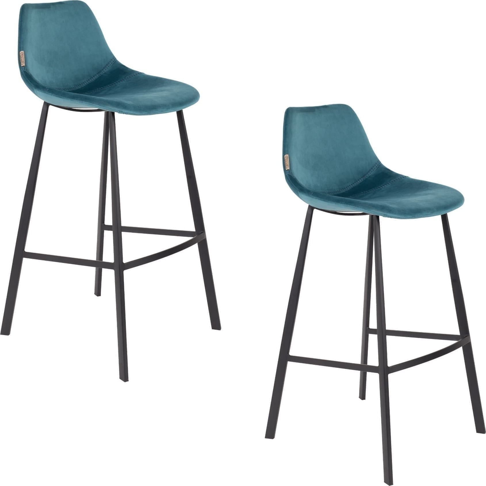 Barstoel Franky Velvet Petrol - h85 - Afbeelding 15