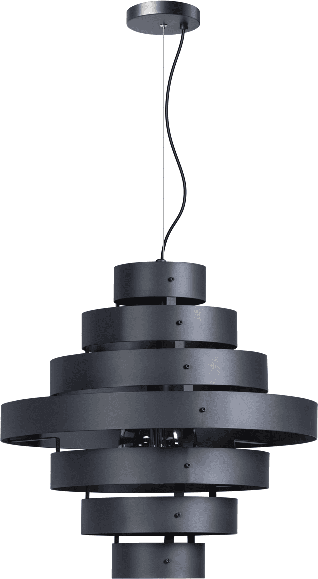 ETH Blagoon Hanglamp 7 Rings E27 D500xH1500mm Antraciet ETH verlichting Hanglamp 05-HL4358-30