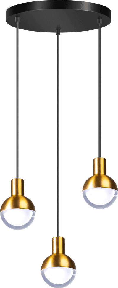 ETH Drop Hanglamp 3xGU10 Zwart/mat Messing ETH verlichting Hanglamp 05-HL4247-0230