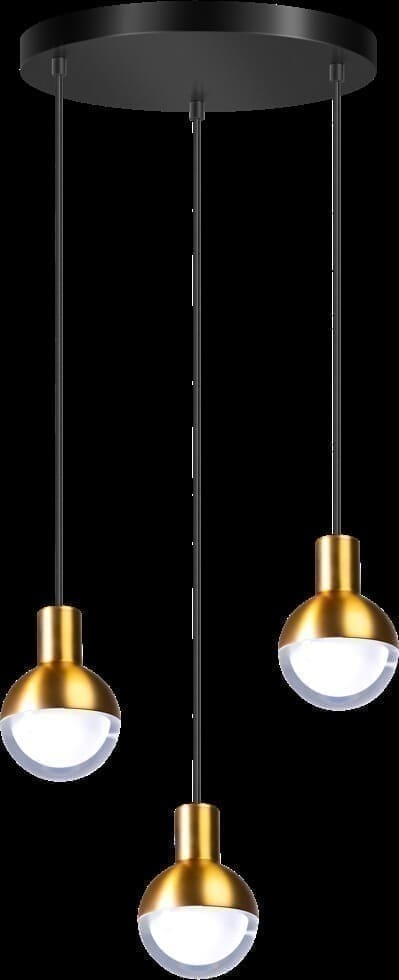 ETH Drop Hanglamp 3xGU10 Zwart/mat Messing ETH verlichting Hanglamp 05-HL4247-0230
