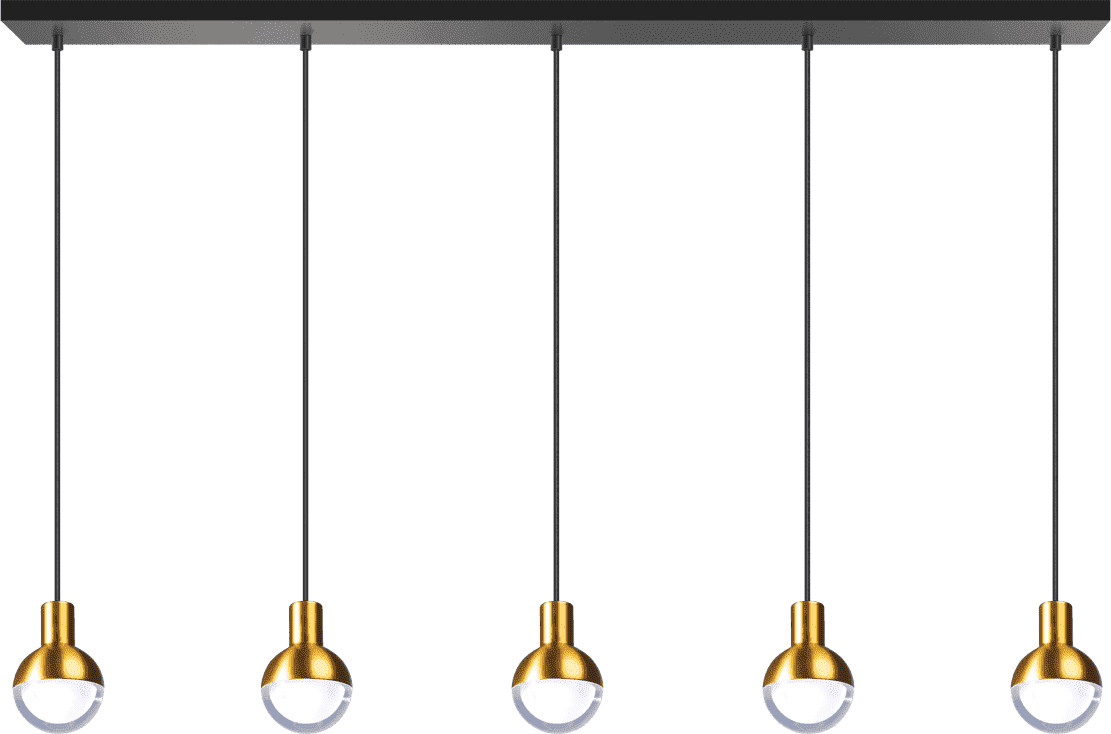 ETH Drop Hanglamp 5xGU10 Zwart/mat Messing ETH verlichting Hanglamp 05-HL4248-0230
