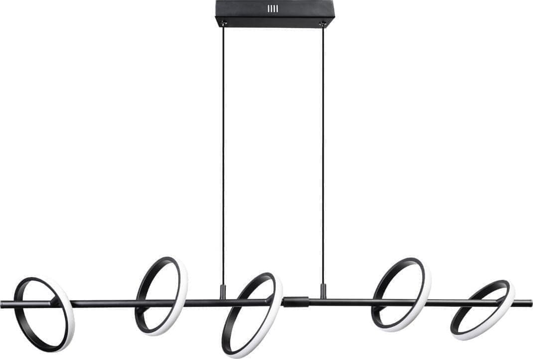 ETH Jaimy Hanglamp 5x Led Ring 2700K Dimbaar Zwart 28w 1500Lm ETH verlichting Hanglamp 05-HL4000-30