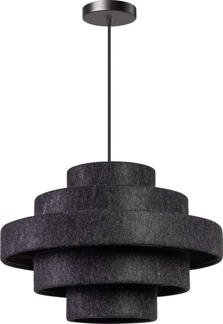 ETH Jones Hanglamp E27 5 X Stof Ring Kleur Antraciet Grijs ETH verlichting Hanglamp 05-HL4397-93