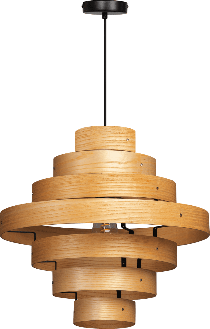 ETH Oaknut Hanglamp 1x E27 7 Rings Hout ETH verlichting Hanglamp 05-HL4453-72