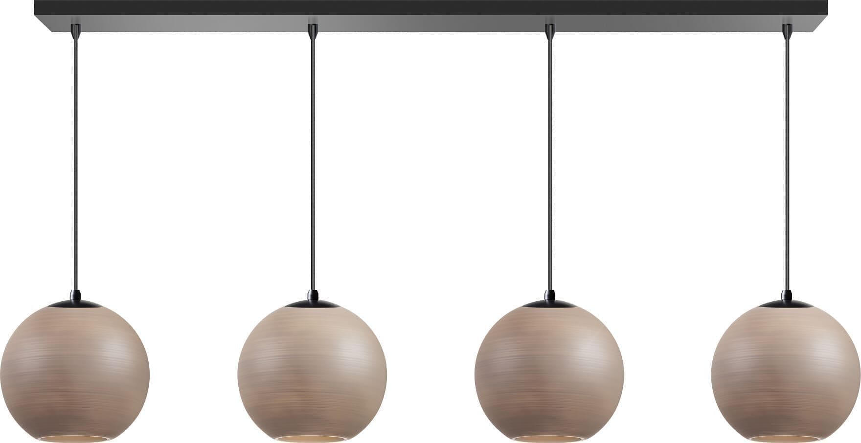 ETH Orb Saturn Balk Hanglamp 4x E27 Taupe/grijs Glas 25cm / Zwart ETH verlichting Hanglamp 05-HL4267-3095