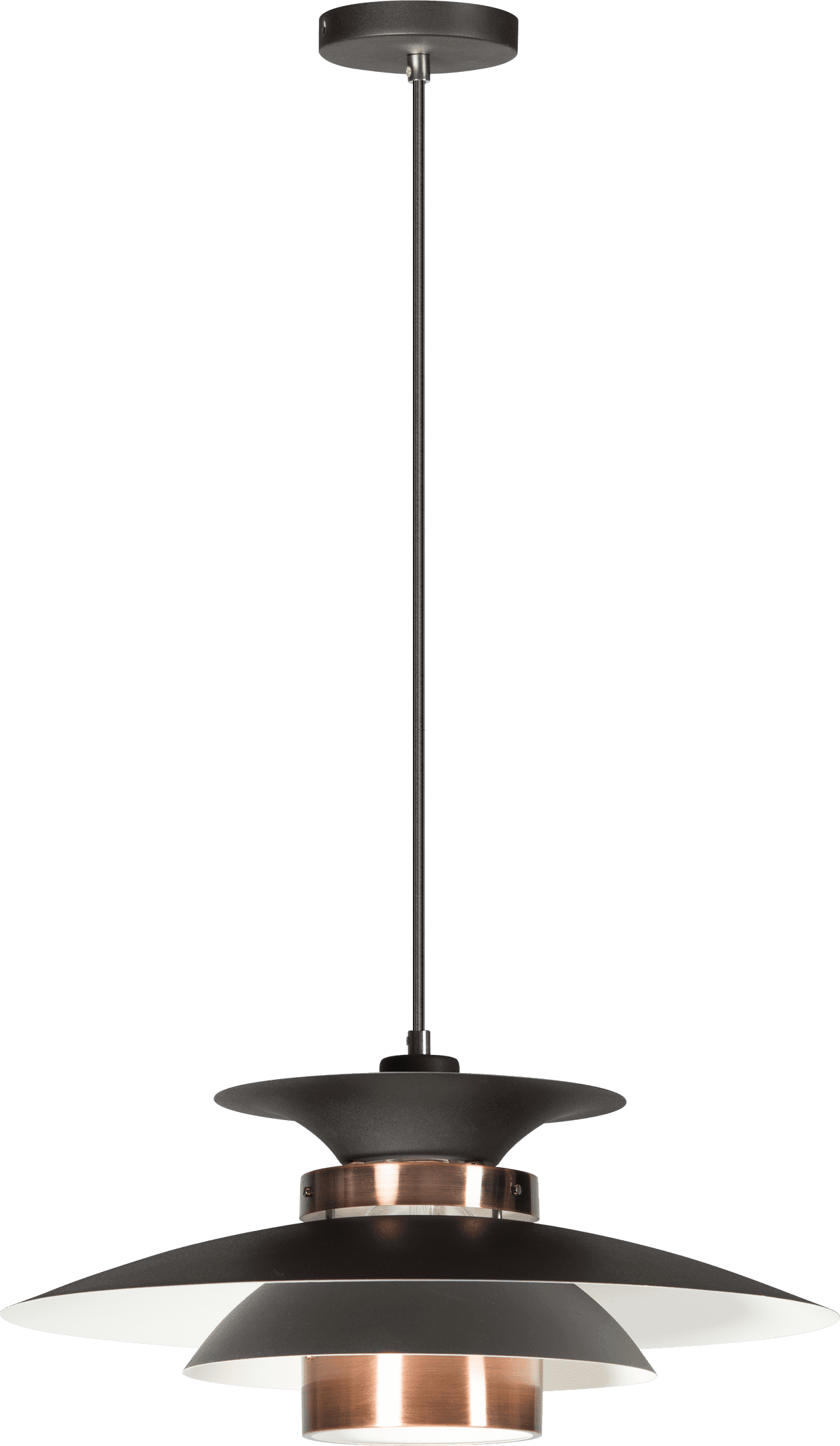 ETH Potenza Hanglamp 50cm 1x E27 Zwart/koper ETH verlichting Hanglamp 05-HL4093-05