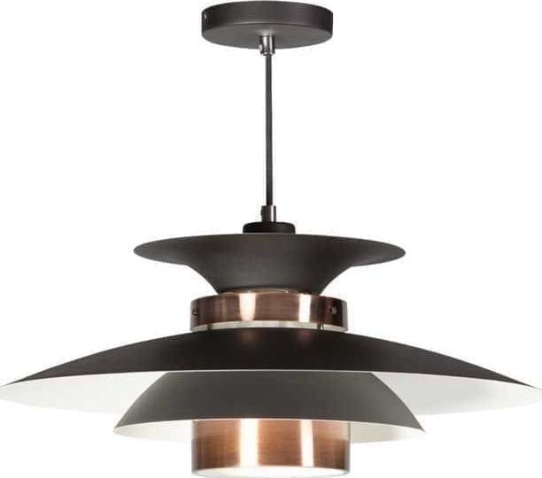ETH Potenza Hanglamp 50cm 1x E27 Zwart/koper ETH verlichting Hanglamp 05-HL4093-05