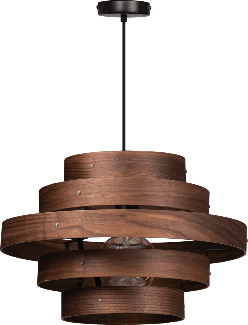 ETH Walnut Hanglamp 1x E27 5 Rings Hout ETH verlichting Hanglamp 05-HL4452-77