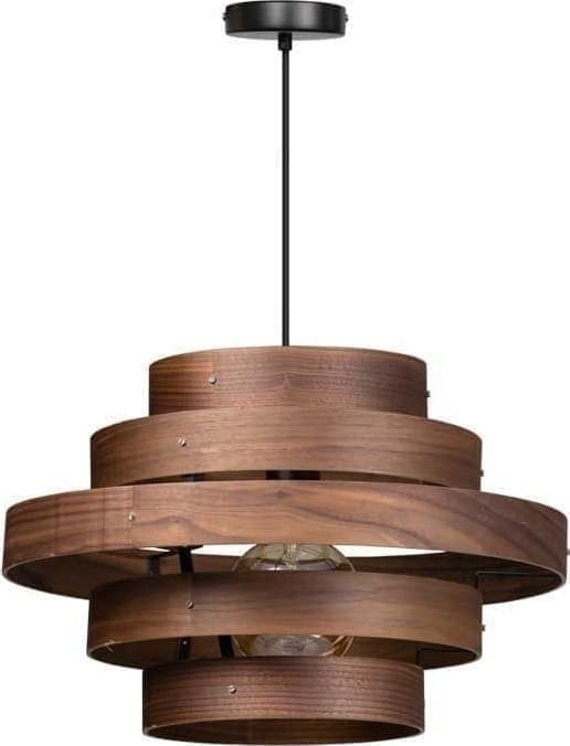 ETH Walnut Hanglamp 1x E27 5 Rings Hout ETH verlichting Hanglamp 05-HL4452-77