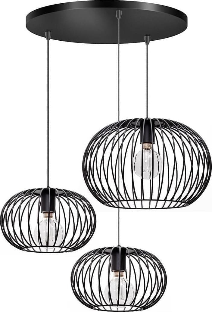 ETH Wire 2.0 Trio D50cm 2x E27 30cm & 1x E27 40cm Zwart ETH verlichting Hanglamp 05-HL4415-30