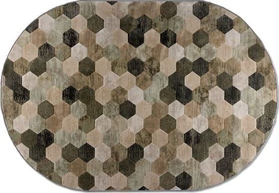Feelings Wonen meubelen Blackburn (6444) vloerkleed 160x230 ovaal Zwart Vloerkleed