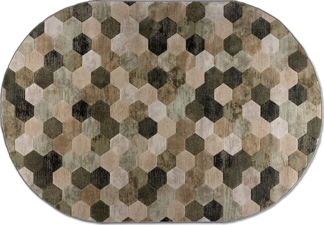 Feelings Wonen meubelen Blackburn (6444) vloerkleed 160x230 ovaal Zwart Vloerkleed
