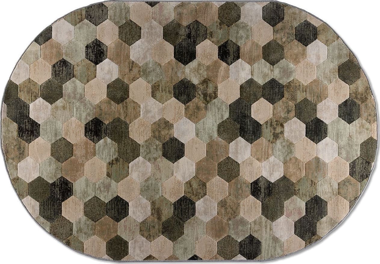 Feelings Wonen meubelen Blackburn (6444) vloerkleed 200x290 ovaal Zwart Vloerkleed