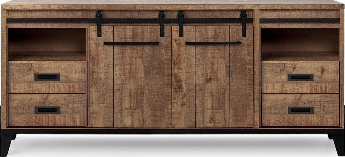Feelings Wonen meubelen Camino dressoir dark mango Bruin|Naturel Dressoir