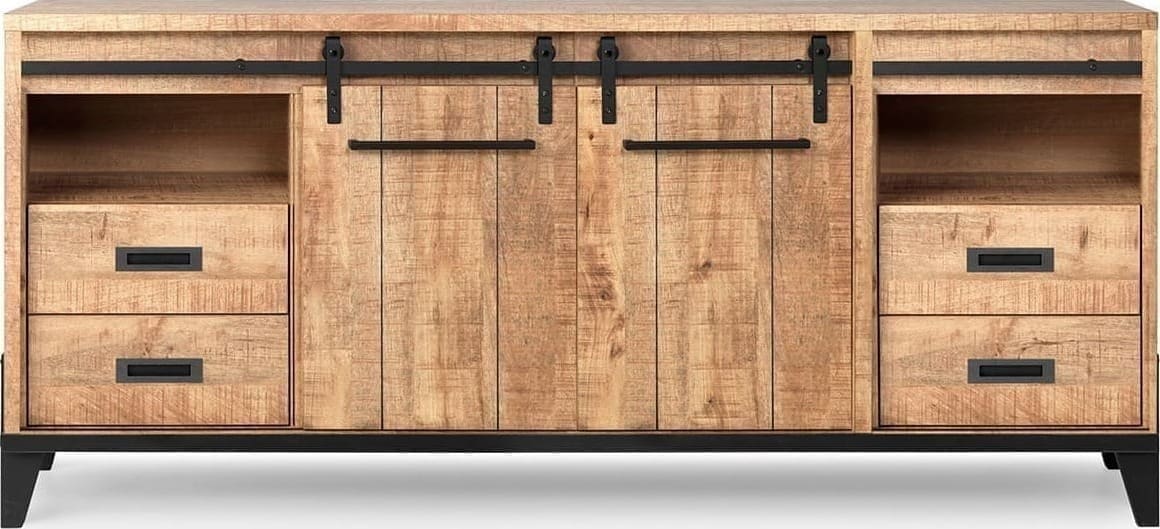Feelings Wonen meubelen Camino dressoir mango 2D, 4L, 2OV Bruin|Naturel Dressoir