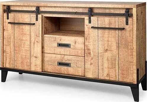 Feelings Wonen meubelen Camino dressoir mango 2D, OV, 2L Bruin|Naturel Dressoir