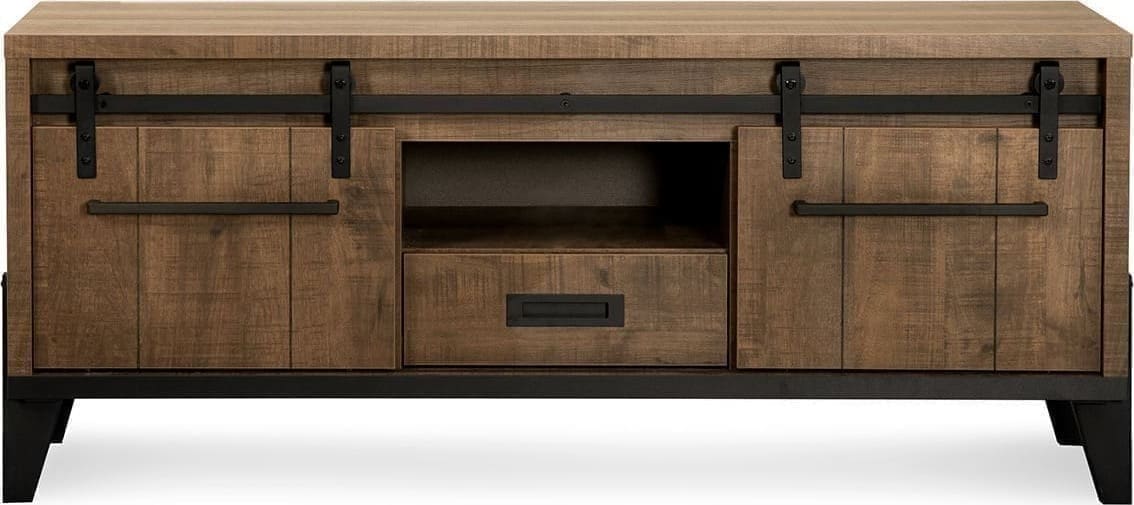 Feelings Wonen meubelen Camino tv-dressoir dark mango 2D, OV, 1L Bruin|Naturel Dressoir
