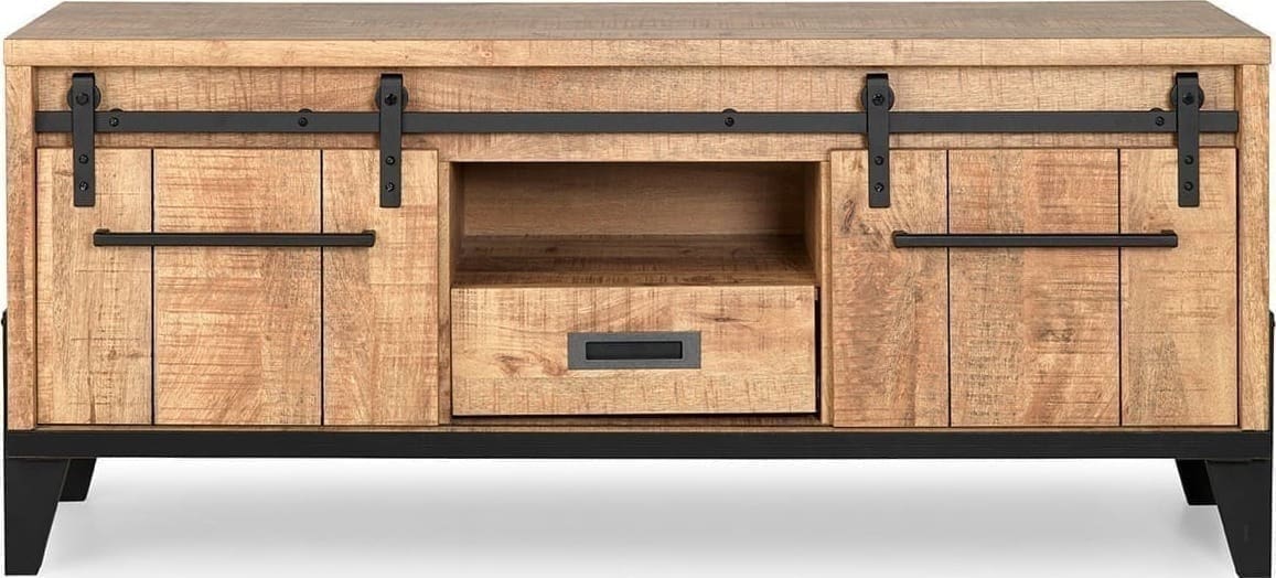 Feelings Wonen meubelen Camino tv-dressoir mango 2D, OV, 1L Bruin|Naturel Dressoir