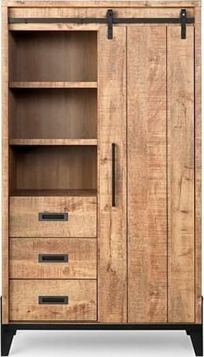 Feelings Wonen meubelen Camino wandkast mango 1D, 3L, OV Bruin|Naturel Bergkast