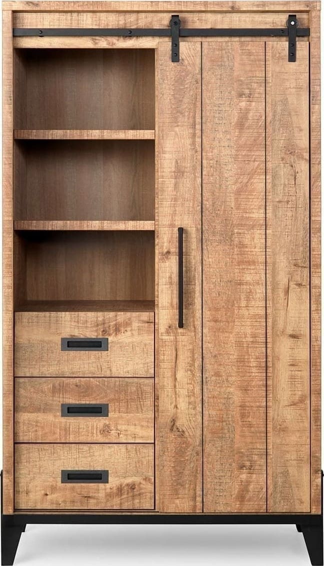 Feelings Wonen meubelen Camino wandkast mango 1D, 3L, OV Bruin|Naturel Bergkast