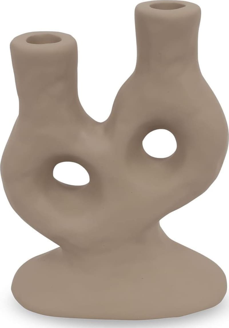Feelings Wonen meubelen Catia kandelaar beige Beige|Wit Woonaccessoire