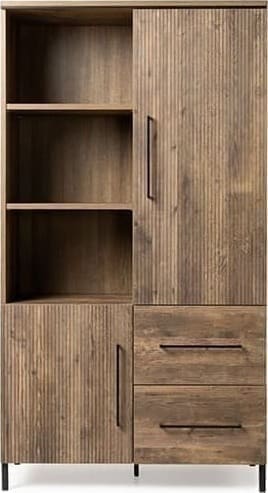 Feelings Wonen meubelen Napoli bergkast 2D+2L+3OV Naturel Bergkast