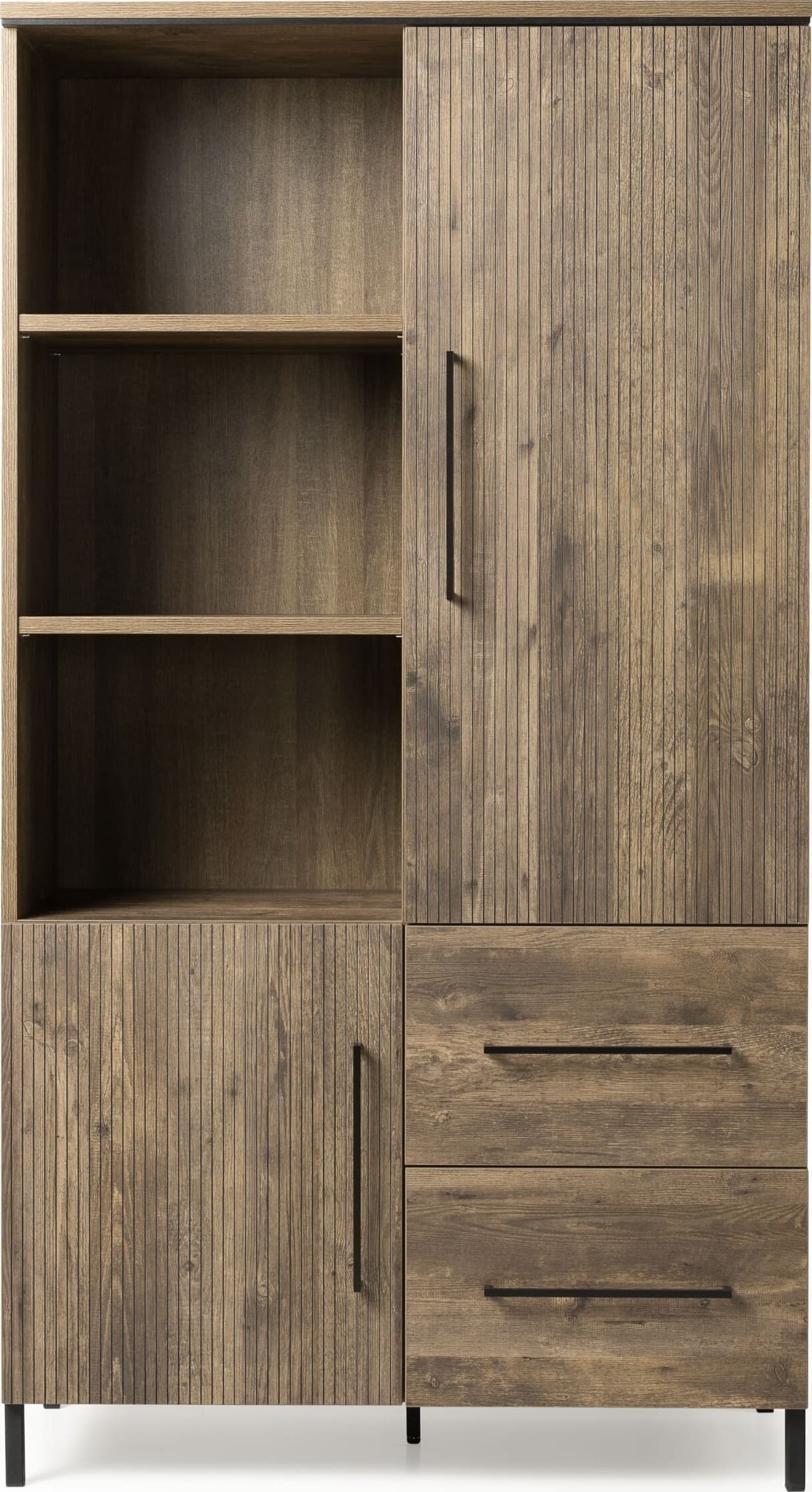 Feelings Wonen meubelen Napoli bergkast 2D+2L+3OV Naturel Bergkast