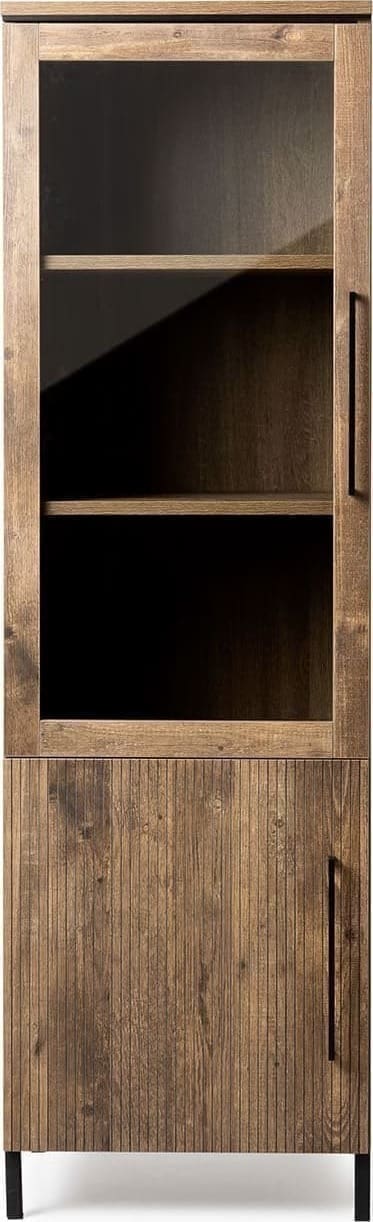 Feelings Wonen meubelen Napoli vitrinekast 1D glas+1D Naturel Bergkast