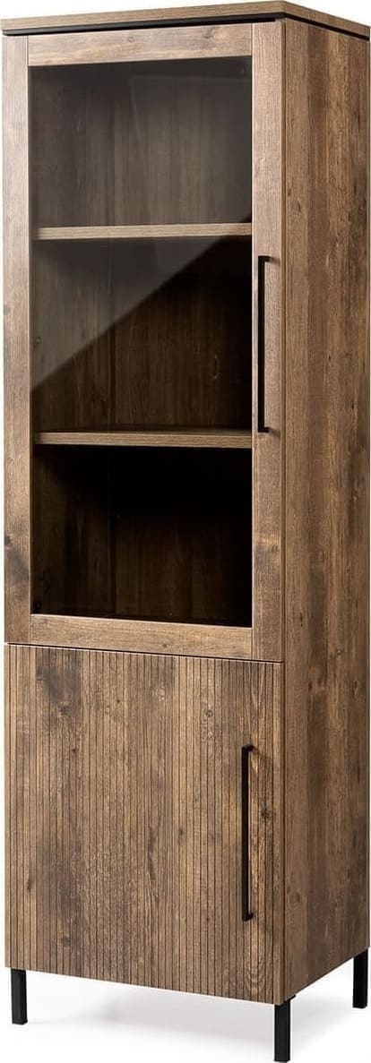 Feelings Wonen meubelen Napoli vitrinekast 1D glas+1D Naturel Bergkast