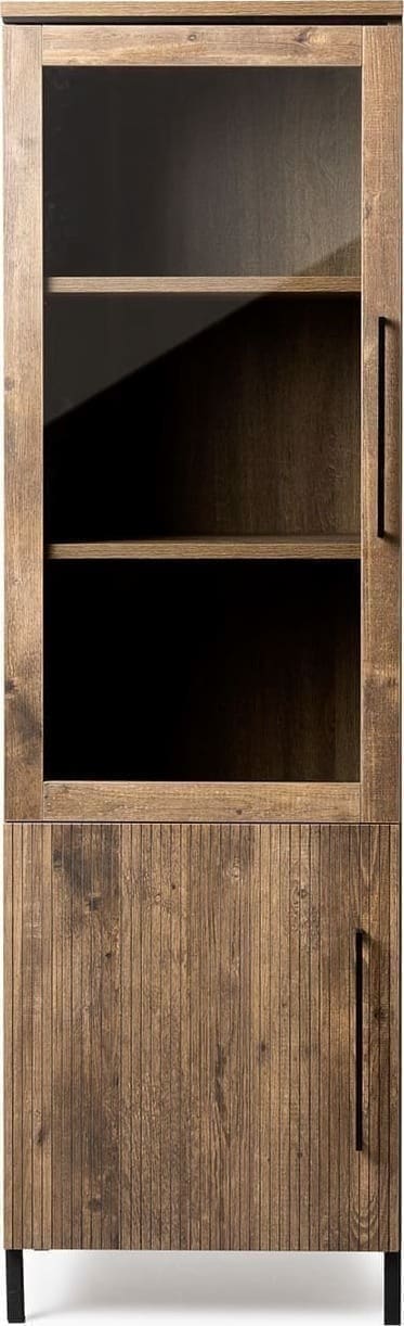 Feelings Wonen meubelen Napoli vitrinekast 1D glas+1D Naturel Bergkast