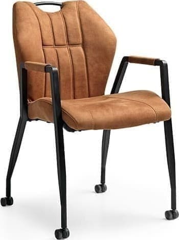 Feelings Wonen meubelen Point armstoel cognac Cognac Eetkamerstoel