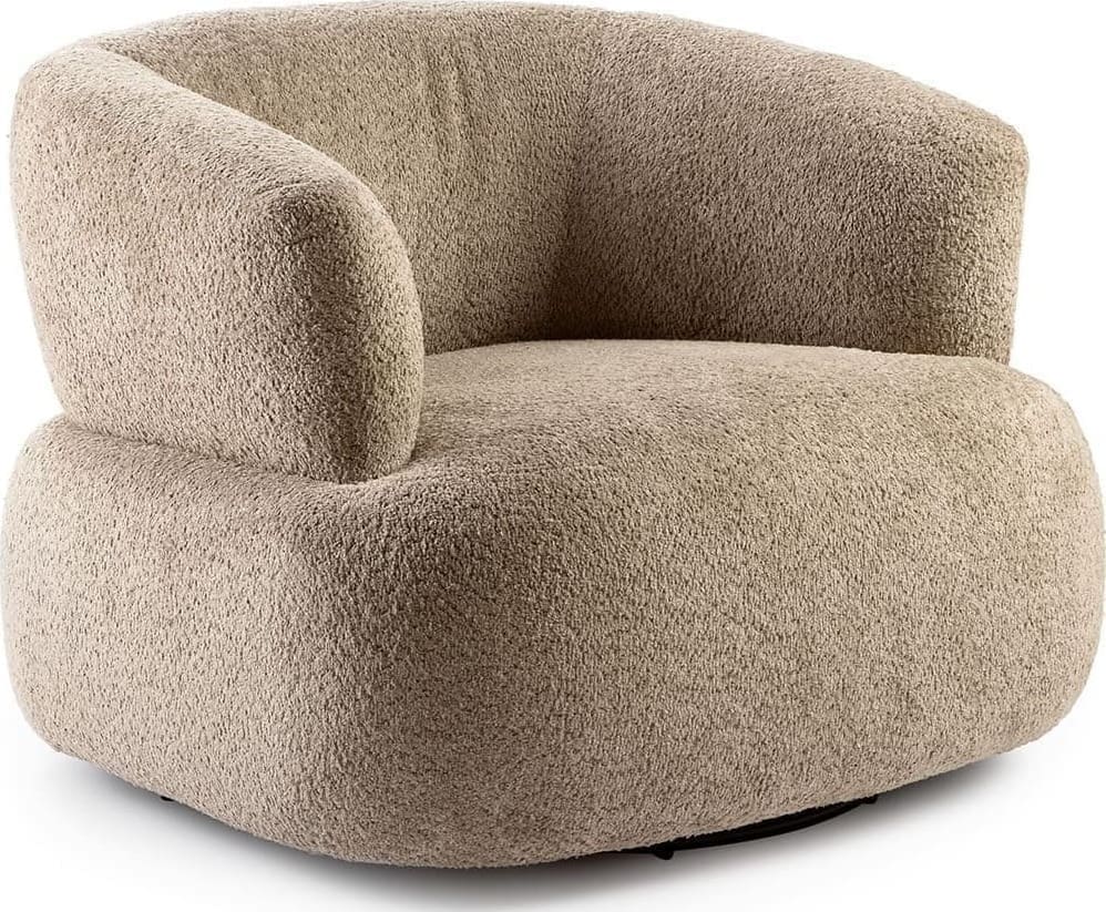Feelings Wonen meubelen Renzo draaifauteuil taupe Taupe Fauteuil